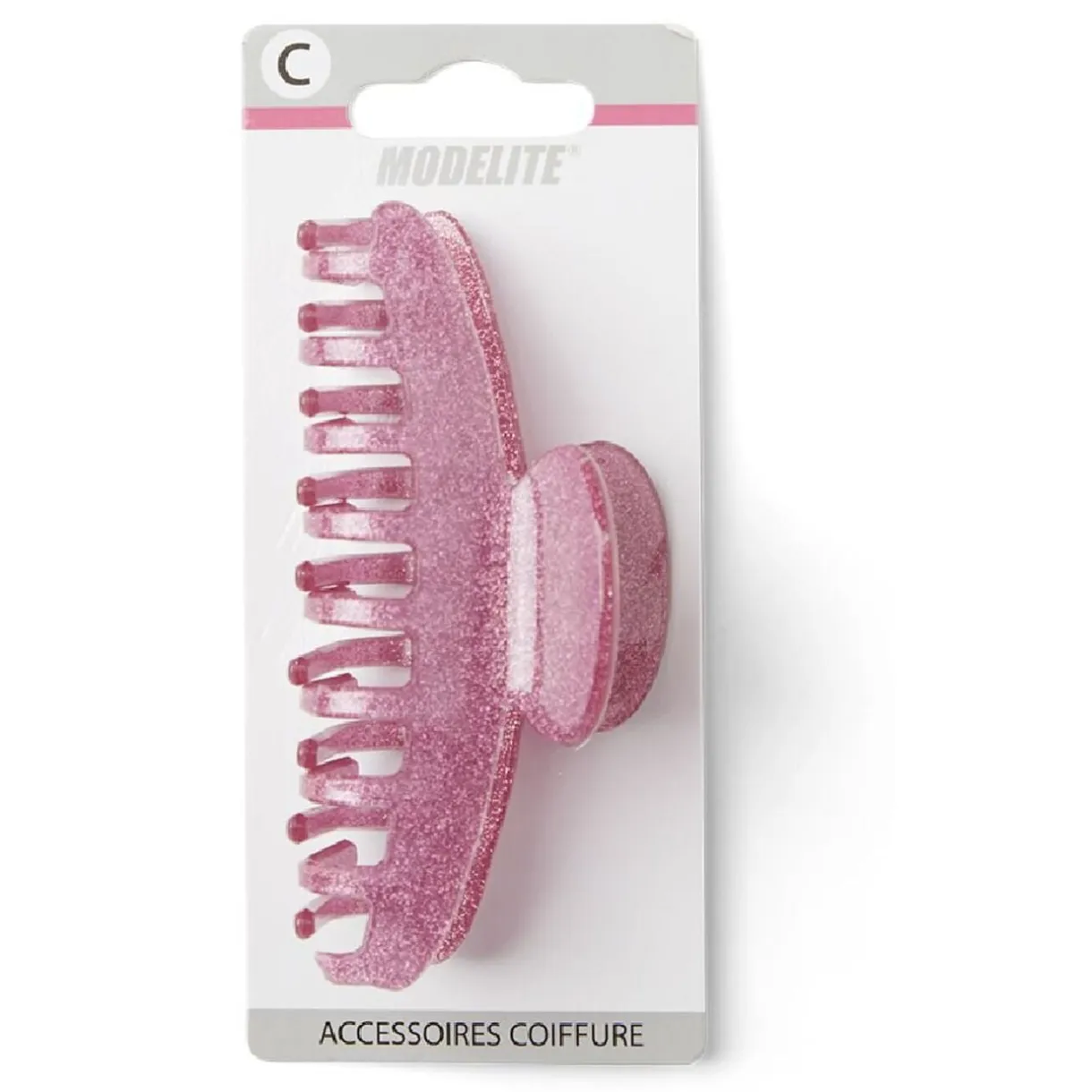 Pince à cheveux à paillettes plastique rose 10cm < Gifi Clearance