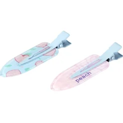 Pince à cheveux x2 clip fantaisie en métal et plastique 2x6cm (3 modèles)