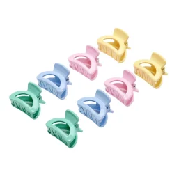 Pince à cheveux x8 en plastique 4 couleurs 2x2xH2,5cm (2 modèles)