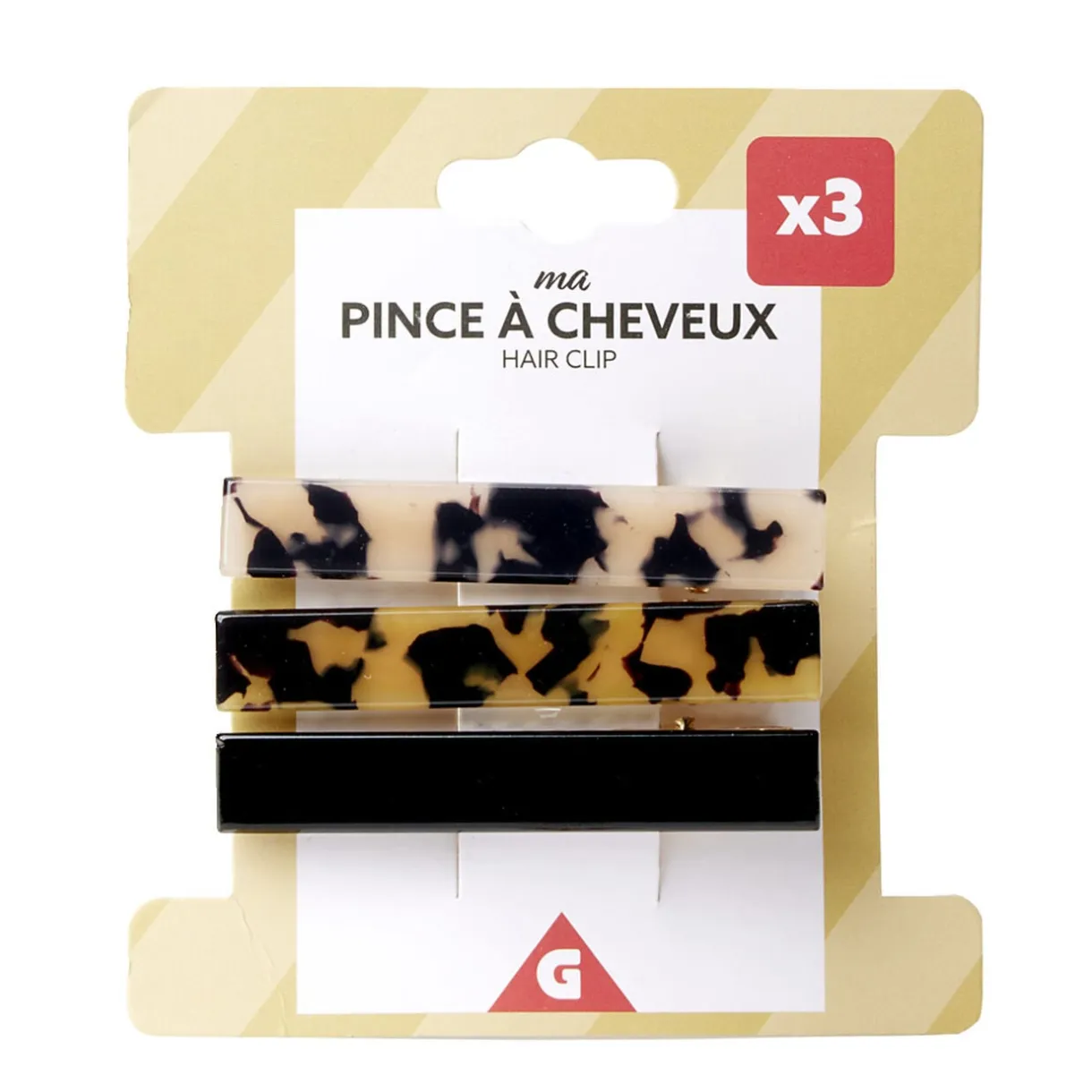 Pince à cheveux x3 motif écaille de tortue L6,5cm < Gifi Outlet