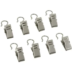 Pince clip métal gris chromé x8 < Gifi Online