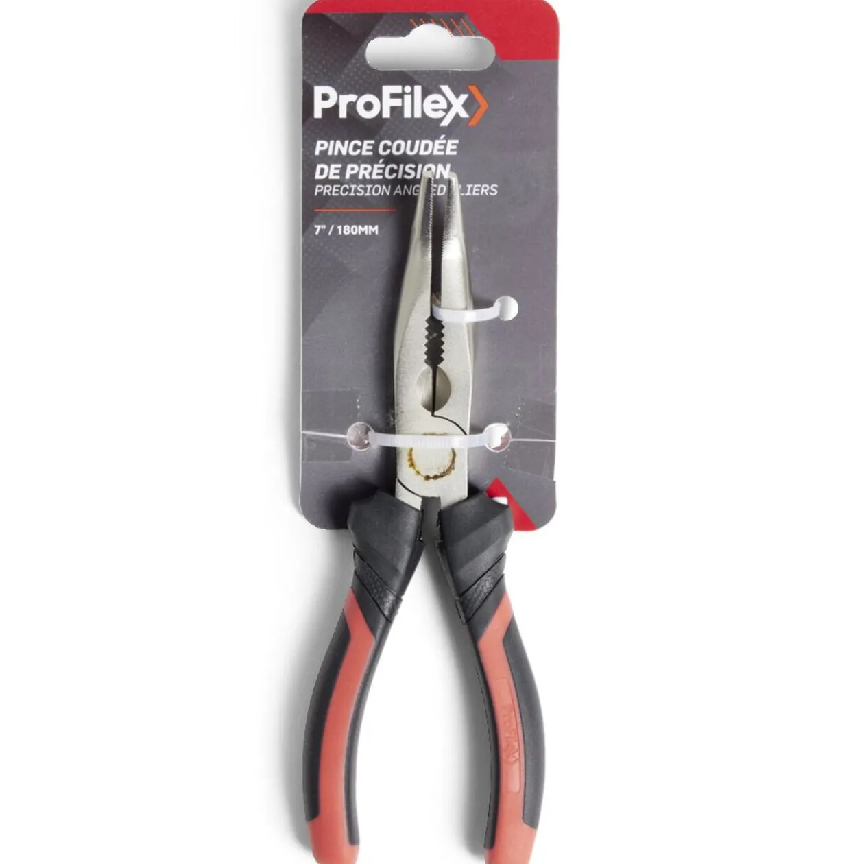 Pince coudée de précision rouge L18cm
