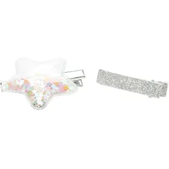 Pince crocodile décor pailleté x2
