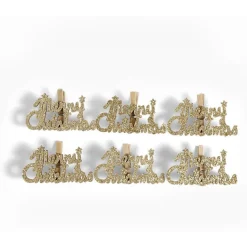 Pince de décoration flocon Merry Christmas doré x6 < Gifi Online