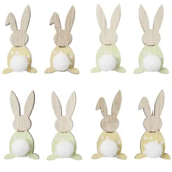 Pince en bois forme lapin de Pâques x12