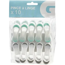 Pince à linge multiusage blanche design multicolore x10 < Gifi Outlet
