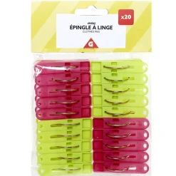 Pince à linge plastique bleu et rose x20 < Gifi Discount