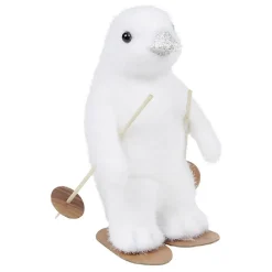 Pingouin de Noël en ski blanc H15cm < Gifi New