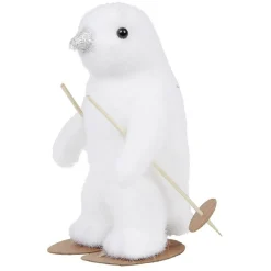 Pingouin de Noël en ski blanc H15cm < Gifi New