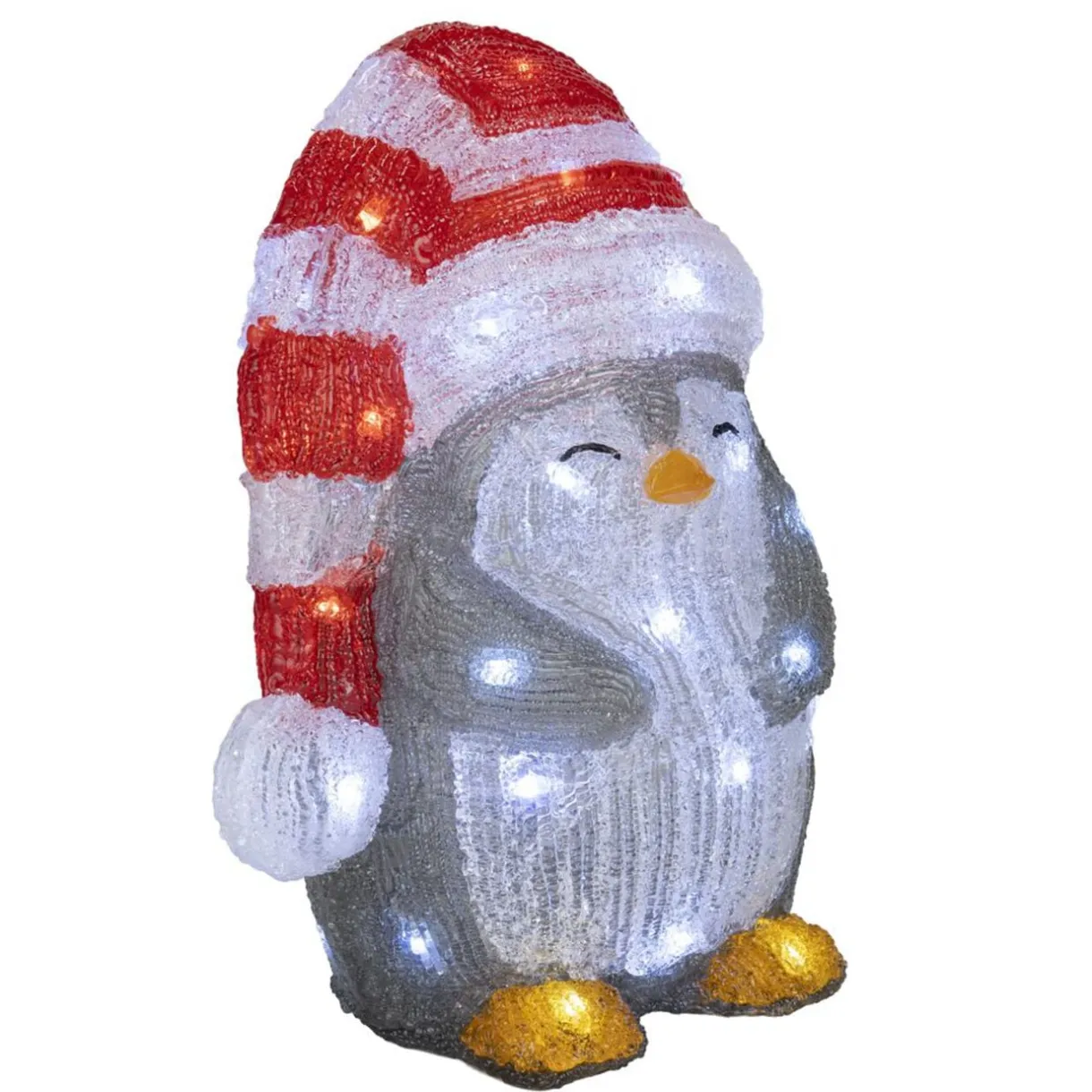 Pingouin de Noël lumineux 40LED multicolore H30cm < Gifi Online