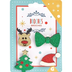 Pins Noël pailleté x4 < Gifi