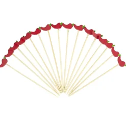 Pique apéritif x20 bambou décor salsa L12cm (2 modèles piment ou cactus)