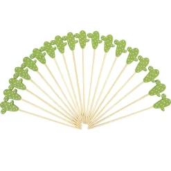 Pique apéritif x20 bambou décor salsa L12cm (2 modèles piment ou cactus)