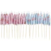 Pique cocktail parasol x20 papier motif floral fruit rose et bleu Ø8xH13cm