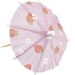 Pique cocktail parasol x20 papier motif floral fruit rose et bleu Ø8xH13cm