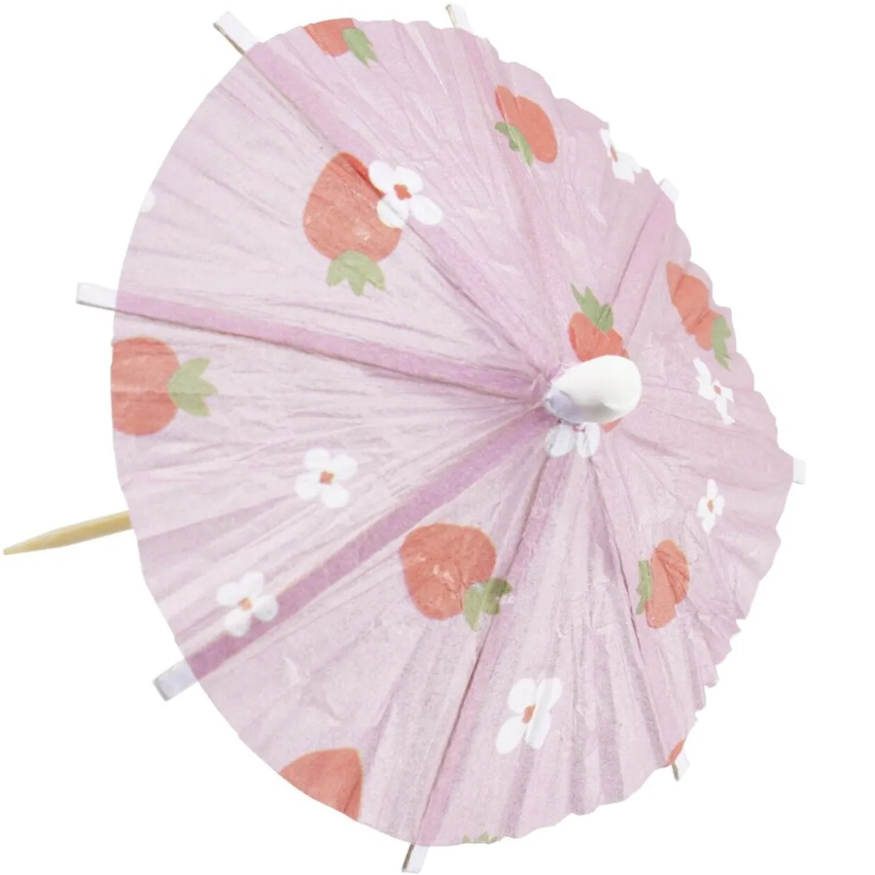 Pique cocktail parasol x20 papier motif floral fruit rose et bleu Ø8xH13cm