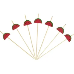 Pique pour apéritif décor pastéque, ananas, cactus ou flamand rose en bambou x30 < Gifi Sale