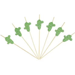 Pique pour apéritif décor pastéque, ananas, cactus ou flamand rose en bambou x30 < Gifi Sale