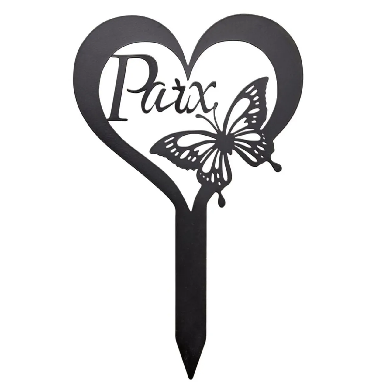 Piquet commémoratif inscription paix fer noir 19xH30cm