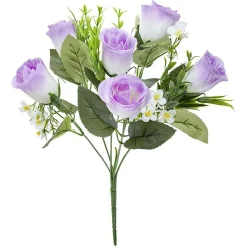 Piquet de boutons de Roses - Fleur artificielle violet blanc < Gifi Sale