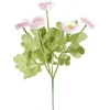 Piquet de 5 Chrysanthèmes roses ouvertes en polyéthylène