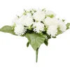 Piquet de rose et chrysanthème blanc bouquet fleur artificielle H42cm