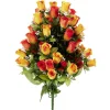 Piquet de rose orange 72 têtes bouquet fleur artificielle Ø40xH67cm < Gifi Best