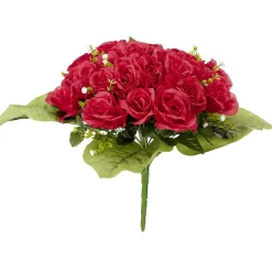 Piquet de rose rouge bouquet fleur artificielle Ø38xH41cm