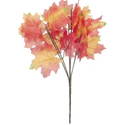 Piquet feuilles d'érable artificiel orange