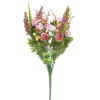 Piquet fleur artificielle bouton de rose bruyère Ø25xH40cm