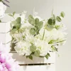 Piquet fleur artificielle Ø30xH48cm blanc