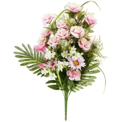 Piquet gerbera et rose bouquet fleur artificielle H80cm < Gifi Discount