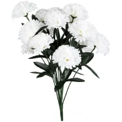 Piquet oeillets blanc bouquet fleur artificielle Ø20xH46cm