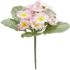 Piquet primevères artificielles 15 têtes H9 cm rose