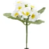 Piquet primevères artificielles 15 têtes H9 cm blanc
