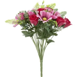 Piquet rose+anémone+eucalyptus H41 cm rose -Fleur artificielle 24 têtes < Gifi Sale