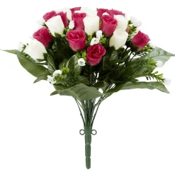 Piquet rose bouton H35 cm rose - Fleur artificielle 42 têtes