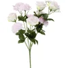 Piquet rose et oeillet blanc bouquet fleur artificielle 10 têtes H46cm