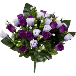 Piquet rose+gypsophile H42 cm violet - Fleur artificielle 42 têtes < Gifi Hot