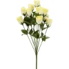Piquet rose H48 cm jaune - Fleur artificielle 14 têtes