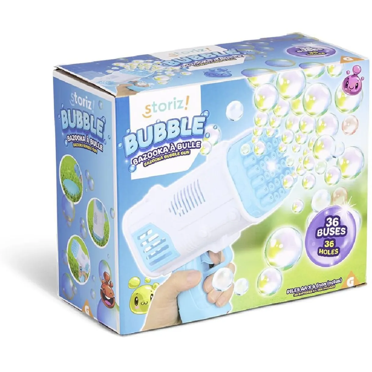 Pistolet à bulles bazooka 36 buses plastique rose < Gifi Sale