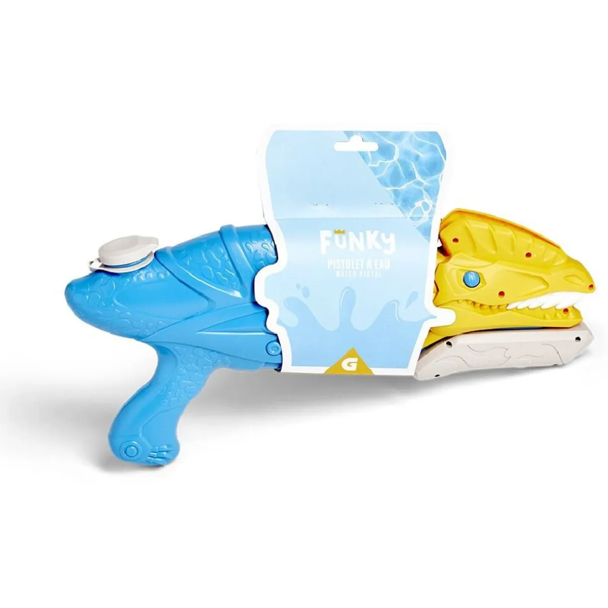 Pistolet à eau dinosaure Funky bleu et jaune < Gifi Discount