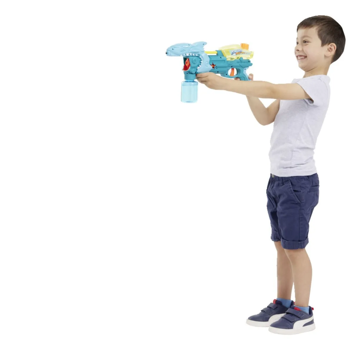 Pistolet à eau enfant requin lance bulle 27x6,5xH17,5cm (2 modèles) < Gifi Clearance