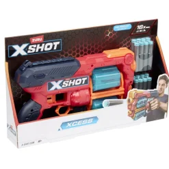 Pistolet à fléchettes x16 Zuru Xshot Xcess plastique rouge et bleu