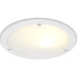 Plafonnier rond en verre blanc Ø30xH6cm < Gifi Best