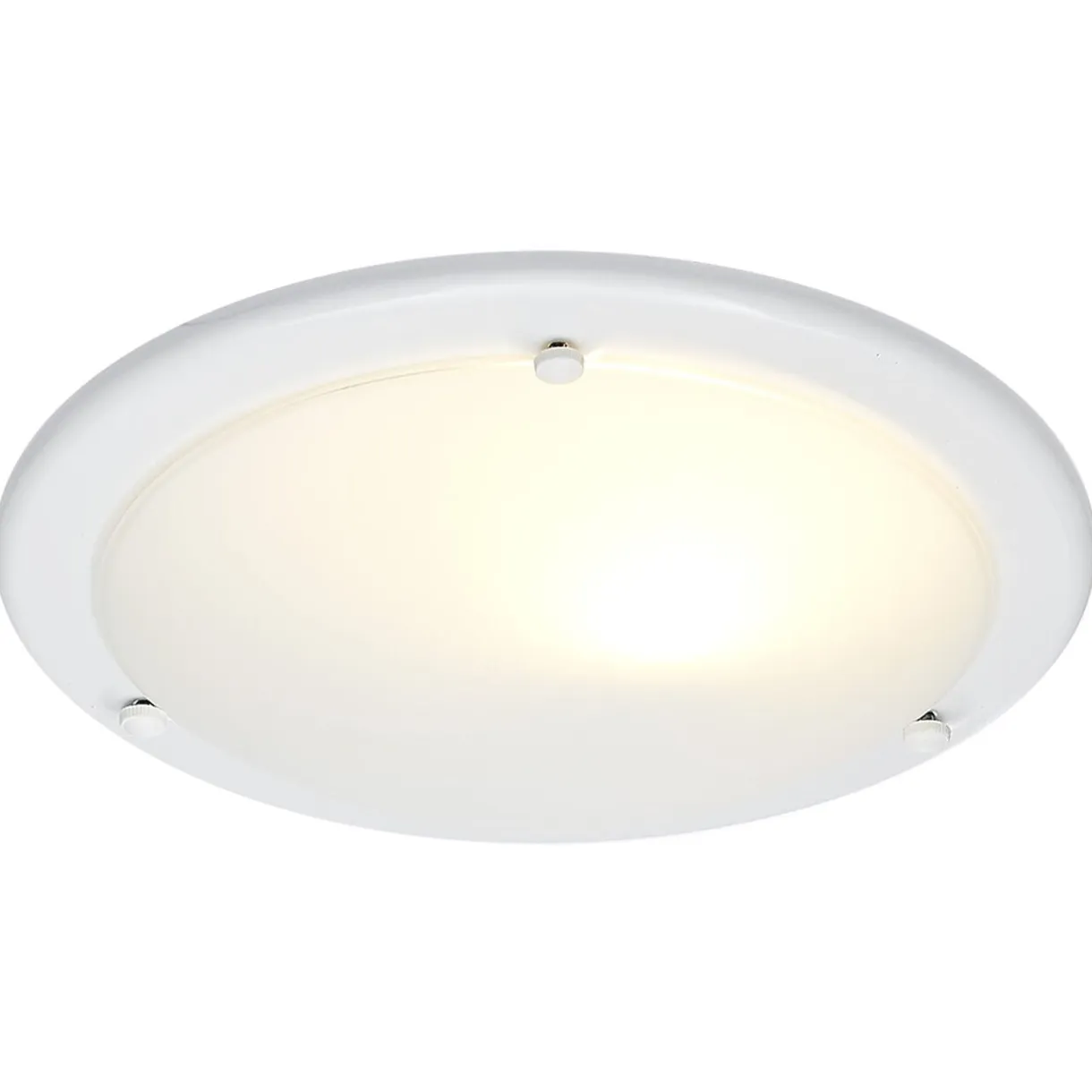 Plafonnier rond en verre blanc Ø30xH6cm < Gifi Best
