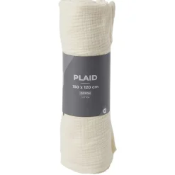 Plaid bleu uni 100% coton 150x120cm