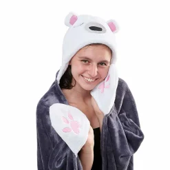 Plaid à capuche gris gamme banquise < Gifi Clearance