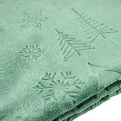 Plaid de Noël imprimé relief polyester L160X130 cm (2 modèles rouge ou vert)