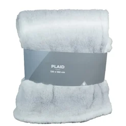 Plaid effet fausse fourrure gris 130x160cm